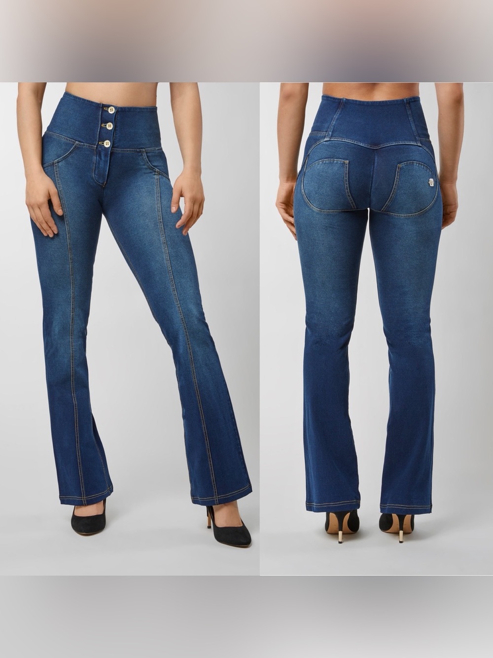 Freddy | High-Waist Flare Jeans — Dark Blue Denim | NWOT | S